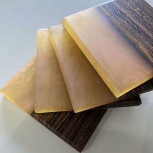 Handmade Wood Resin <b>Coaster</b> Set Square Modern Design Mats & Pads 4 Pcs <b>Teal</b> Green Natural Edge - Product Image 2