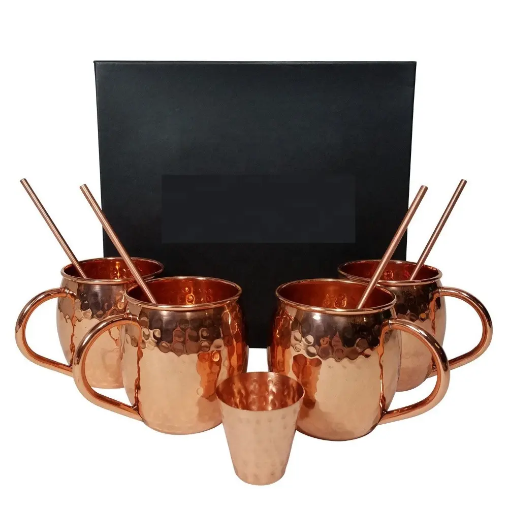 Antique Cobre Martelado Envolvidos Projetado 100% Moscou cobre Mule Mug Mule Canecas Para O Restaurante Home Hotel