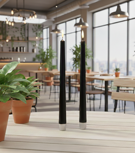 Premium Black Taper <b>Candles</b> – <b>Set</b> <b>of</b> 2 living rooms, bedrooms, balconies, weddings, festive décor, and special occasions - Product Image 2