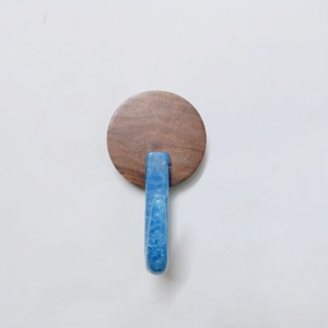 Round Wooden <b>Wall</b> <b>Hook</b> with Smooth Green <b>Hook</b> Stylish Decorative <b>Wall</b> <b>Hook</b> <b>for</b> Hanging Coats Bags <b>Keys</b> in Modern and Interiors - Product Image 4