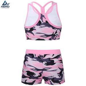 Conjunto de Dos Piezas: Top Corto Estilo Racerback con Shorts para Gimnasio, Conjunto Deportivo con Estampado Personalizado, Bra y Shorts para Mujer, Ropa de Fitness, Conjunto de Yoga - Product Image 2