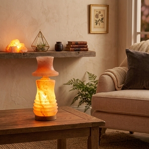 Lampe en sel rose de l'Himalaya naturelle et écologique, sculptée en forme carrée, polie, à lueur chaude, décoration moderne pour la maison, artisanat - Product Image 5