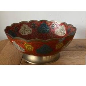 Bol de service décoratif en métal pour collations, riz et dattes, design personnalisé, nouvelle collection, motif intérieur peint à la main, pour fruits - Product Image 2