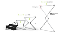Stand d'exposition pliable en tissu SEG Lintel 10s avec porte en arche et support TV, cadre modulaire SEG pop-up