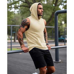 Haut de sport sans manches pour homme en coton léger, respirant et tricoté, idéal pour la gym et l'entraînement estival - Product Image 4