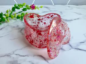 Boîte à bijoux en résine florale artisanale haut de gamme, organiseur décoratif pour bibelots, petite boîte cadeau en résine pour bijoux - Product Image 4