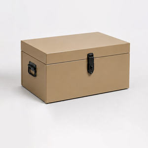 Coffre de rangement moderne en métal avec design pliable, construction en acier durable, poignées pour l'organisation quotidienne des vêtements - Product Image 5