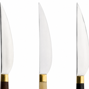 Cuchillos de Cocina con Mango Tricolor y Hojas Plateadas Puntiagudas, Empuñaduras Remachadas en Color Marfil, Marrón y Negro para Cortar Carne y Preparar Alimentos - Product Image 2