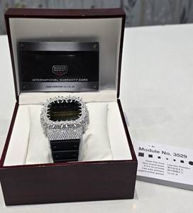 Boîtier de montre numérique en acier inoxydable Thorn Buss DW5600 avec lunette en diamant Moissanite VVS, certifié GRA, testeur de diamant inclus, édition limitée, design tendance - Product Image 3