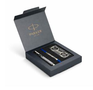 Coffret Cadeau Parker 3 Pièces Édition Spéciale Vector, Stylo Roller en Acier avec Finition Chromée, Porte-clés Parker Modèle P07 pour un Cadeau Élégant - Product Image 1