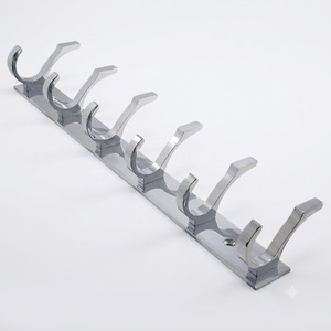 6 Pin Heavy Duty Modern Aluminium Single Wall Hook <b>Rack</b> Premium SS202 Stainless Steel Wall Mounted Hanger Clothes Towels Bags - Product Image 1