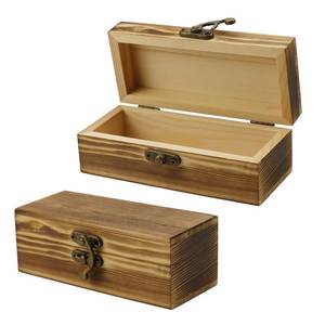 Caja de Regalo Rústica de Madera para Recuerdos y Objetos de Valor, Caja de Almacenamiento de Madera con Cierre Metálico, Capacidad de 1-3L, para Organizar Joyas - Product Image 1