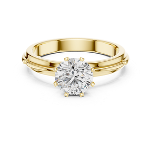 Bague en or avec diamant de laboratoire étincelant de 1 carat, taille brillant, certifié IGI, bijoux fins élégants, mode moderne pour fiançailles - Product Image 1