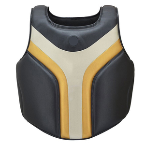 Leather Made Contrast Colors Stripes Design Padded <b>Karate</b> Chest Guards Premium Selling High Quality <b>Karate</b> Guard For Unisex - Product Image 2