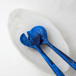 Eco Friendly Resin Salad Servers Food Grade Long Handle Spoon Fork <b>Set</b> <b>Microwave</b> Safe Home Kitchen Hotel Dining - Product Image 4