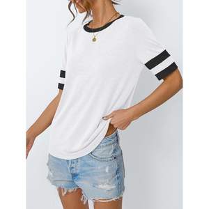 Tops de verano 2025 para mujer, camisetas de Moda de Primavera 2025, ropa informal elegante con cuello redondo, trajes básicos con mangas cortas - Product Image 5
