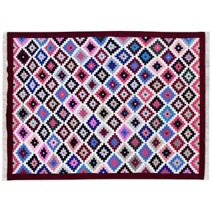 Tapis Dhurrie en coton fait à la main Style minimaliste Design à tissage plat pour chambre, hall, salon Disponible en tailles 5x8 9x12 - Product Image 2