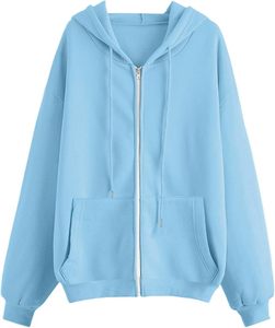 STELLAR Elegant Formal Spring Plain Zip-Up Hoodie with <b>Thick</b> <b>Fleece</b> Polyester/Spandex 310g Long - Product Image 1