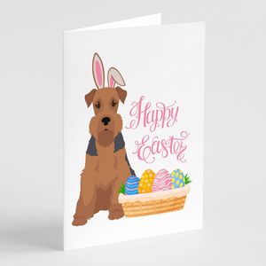 Lunatique A7 Taille 5x7 Grizzle Tan Airedale Terrier Cartes de Voeux de Pâques Pack 8 Cartes de Note Vierges avec Enveloppes - Product Image 1