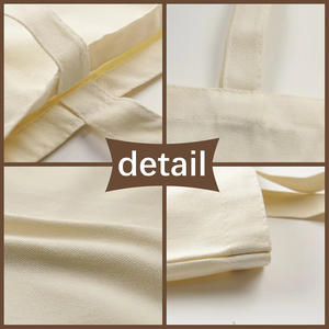 Bolsas de Lona Resistentes al Agua Estilo Inglés Color Sólido Correa para el Hombro Bolsa de Compras para Todas las Temporadas Forro de Poliéster Blanco - Product Image 5