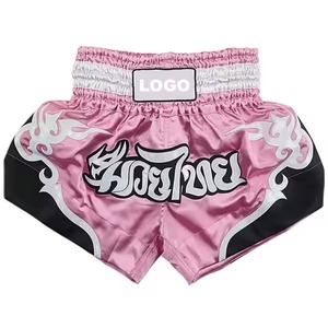 Shorts de Muay Thai pour hommes, noir et argent, logo satiné sur le devant, taille mi-haute, élastique, respirant, sportif, écologique, séchage rapide - Product Image 4