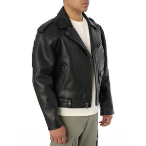 2026 Best Sale Men's Premium Quality Pu Leather Jacket Custom Sizes Avirex Long Clothing With Front & <b>Back</b> Logo For Spring - Product Image 5