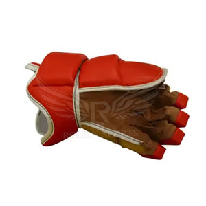 Gants de hockey sur glace en cuir de haute qualité à mouvement fluide, doigts entièrement protégés, sangle de poignet réglable, fermeture à lacets, pour usage en équipe, coutures sécurisées - Product Image 6