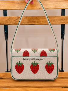 Sac à bandoulière de luxe fait main en perles de lianes de tomate, tendance, léger, robuste, écologique et brodé |   Conception de logo personnalisé - Product Image 6