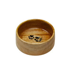 Bol pour animaux de compagnie en bambou naturel robuste, base antidérapante, durable, étanche, anti-fuite, distributeur de nourriture 2 en 1 pour usage quotidien - Product Image 2