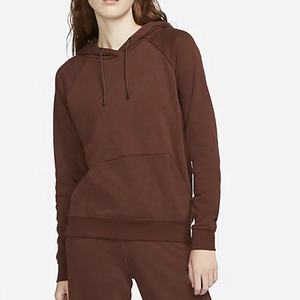 Sweat à capuche polaire à manches longues en toile de coton délavée à l'acide de haute qualité, personnalisable OEM, pour femme, avec badge avant et logo personnalisé - Product Image 2
