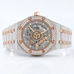 Reloj Mecánico de Lujo con Incrustaciones de Diamantes, Esfera Esqueletizada, Brazalete de Acero Inoxidable - Product Image 1