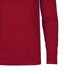 Men's Long Sleeve O-Neck T-Shirt Solid <b>Red</b> Knitted Casual Regular Fit Blank Design - Product Image 3