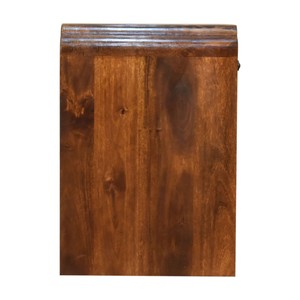 Mesita de Noche Moderna de Madera de Caoba Maciza con Cajón y Estante Abierto para Dormitorio - Product Image 3