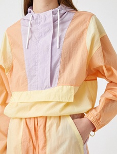 High Quality Custom Men's Color Block Patchwork Windbreaker Polyester Nylon Tracksuit Women Track <b>Zip</b> <b>up</b> <b>Jacket</b> and Shorts Set - Product Image 5