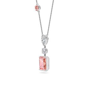 จี้เพชรทรงรัศมีสีชมพูทันสมัยแบบฝังขอบ พร้อมสร้อยคอ - Product Image 4