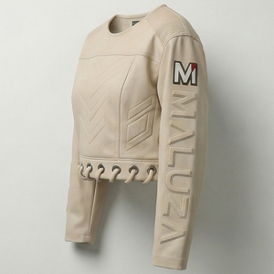 MALUZA INDUSTRIES Top Corto para Mujer, Estilo Urbano, Manga con Estampado Puff, Ropa de Moda Europea Premium - Product Image 4