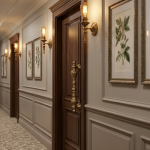 Poignée de porte moderne en laiton massif Premium Regent Sceptre |   Poignée de porte d'entrée principale d'hôtel inspirée du mobilier royal - Product Image 2