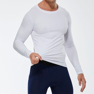 Chemises de compression personnalisées en polyester pour l'entraînement sportif, la course à pied, anti-UV, respirantes, à séchage rapide, col sport, manches longues, MMA - Product Image 2