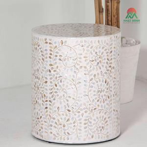 Une table basse cylindrique luxueuse et très populaire, incrustée de nacre, idéale pour les maisons, les hôtels et les salons. - Product Image 2