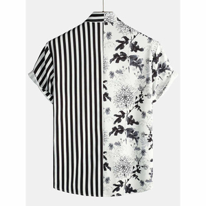 Ensemble de vêtements de plage pour hommes de style hawaïen, personnalisé OEM, chemises décontractées en coton coloré, technique de lavage sergé, imprimé hawaïen - Product Image 6