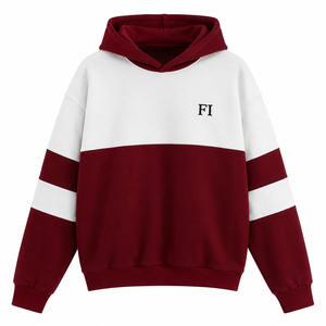 Sweat-shirts à capuche oversize bicolores personnalisés brodés, en molleton de coton épais, style streetwear, fournisseur en gros - Product Image 5