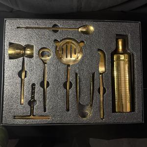 Juego de Herramientas de Bar Premium: Colador, Abridor, Jigger, Agarrador de Acero Inoxidable 304 con Recubrimiento PVD Dorado, Set de Lujo para Bebidas, Coctelera - Product Image 2