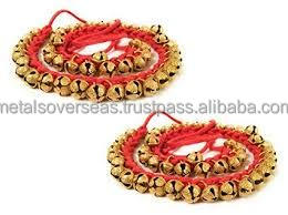 Ghungroo kathak กระดิ่งสำหรับเต้นที่ข้อเท้าทำจากทองเหลืองและโลหะทำด้วยมือพร้อมเชือกคอตตอนชุบชุบปรับแต่งได้ราคาขายส่ง - Product Image 4