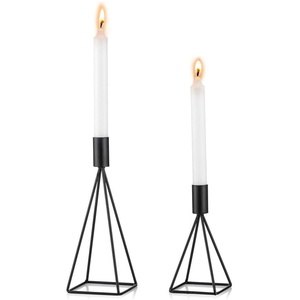 Juego de 2 Portavelas Clásicos de Metal Negro, Candelabros Modernos de Hierro Ondulado, Centro de Mesa para Decoración del Hogar y Fiestas - Product Image 4