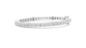 Bracelet tennis en diamant de laboratoire taille radiant de Choksi Gems & Jewellers avec placage or 18 carats rhodié - Product Image 1