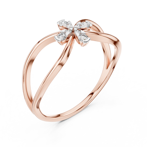 Bague en or rose 18 carats plaqué rhodium avec diamant de laboratoire taille brillant CELESTIAL KNOT, idéale pour fiançailles, mariage, fête, Saint-Valentin et usage quotidien - Product Image 4