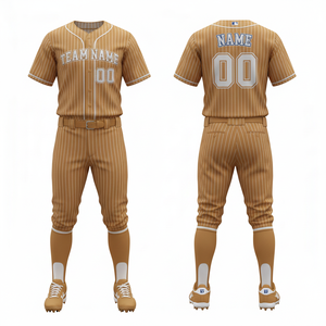 Conjunto de uniforme de béisbol de diseño personalizado, jersey con botones y pantalones para deportes de equipo - Product Image 2