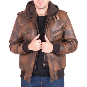 Winter Wear Mens Hooded PU Waterproof Leather Jacket Size Casual Outdoor Motorcycle Simple Style Outerwear - Product Image 3