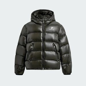 Chaqueta de Invierno Unisex con Capucha, Rellena de Plumón, Cortavientos, Informal, Corta, con Cierre de Cremallera, Negra - Product Image 1