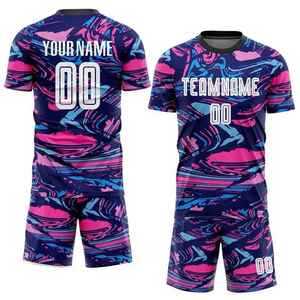Diseño de Uniforme de Fútbol en Negro y Azul, Personalizado, Impreso, Camiseta de Fútbol de Manga Corta, Pantalones Cortos, Conjuntos de Fútbol de Secado Rápido, Diseño Único - Product Image 6